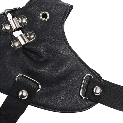 Vista 5 de JewelryWe - Máscara punk con cremallera y remache de piel