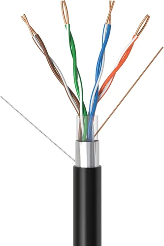 Vista 2 de Cables Direct Online Cable de entierro directo CAT5e FTP de 500 pies para exteriores, 24 AWG, resistente a los rayos UV, sin blindaje, alambre