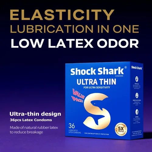 Vista 4 de Preservativos de látex ultrafinos paquete de 36 – Lubricado de primera calidad para una mayor sensación y una protección confiable