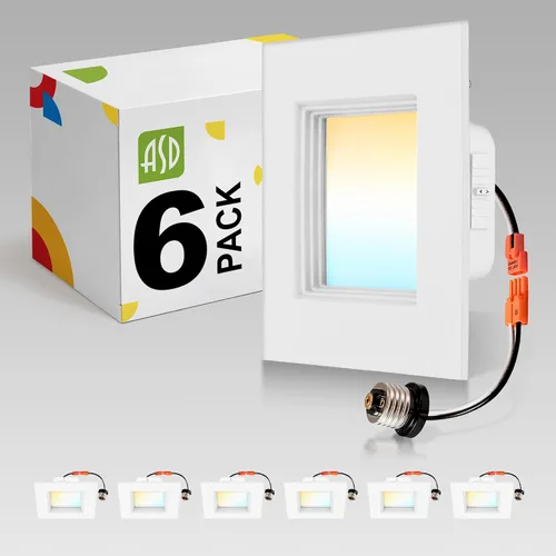Vista 13 de ASD Luces LED Empotradas Cuadradas Blancas de 6 Pulgadas Retrofit - 12W 1050LM 2700/3000/3500/4000/5000K Seleccionable Regulable LED Downlight Blanco