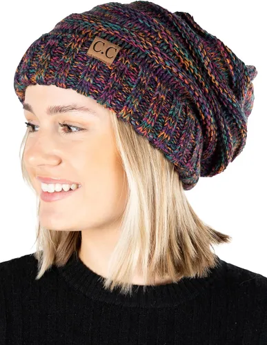 Vista 23 de Funky Junque Gorro de moda de punto trenzado de talla extragrande, grueso, abrigado, suave y holgado