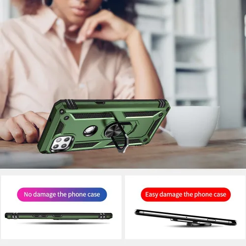 Vista 6 de Funda para teléfono Motorola One 5G Ace, Moto One 5G Ace con protector de pantalla HD, [grado militar de 16 pies probada en caídas], anillo Funda