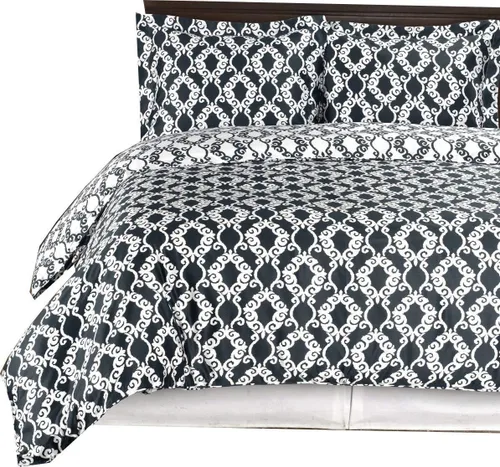 Vista 4 de Royal Hotel Bedding Juego de funda de edredón Sierrii de 2 piezas, tamaño individual/individual XL, 100% algodón, 300 hilos Borgoña