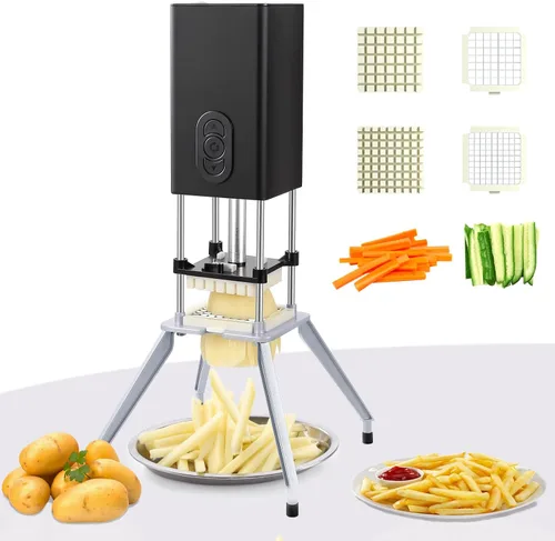 Vista 8 de Cortador Eléctrico de Papas Fritas, Cortador Profesional de Papas Fritas Comercial y Doméstico, Cortador de Papas con Cuchilla de 1/2 Pulgada y 3/8