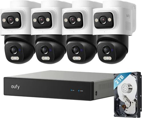Vista 10 de eufy Security Sistema NVR E50, kit de 8 cámaras, bala de doble lente 4K PTZ