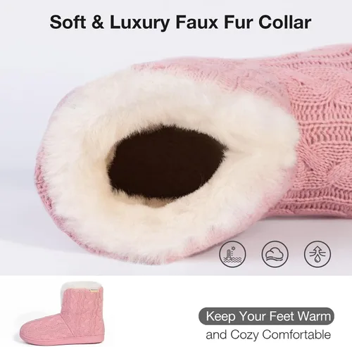 Vista 3 de HomeTop Pantuflas mullidas de espuma viscoelástica para mujer con suela de goma para interiores y exteriores