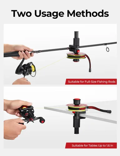 Vista 2 de Piscifun Speed E Bobinadora de Línea de Pesca, Carrete de Pesca Bobinador Compatible con Cañas, Bobinador de Línea para Carrete Giratorio