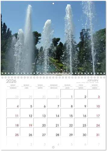 Vista 5 de The Hanging Gardens of Tivoli - The Villa d'Este (calendario mensual de pared 2024 11.7 x 16.5 pulgadas (abierto)), calendario de 14 meses CALVENDO