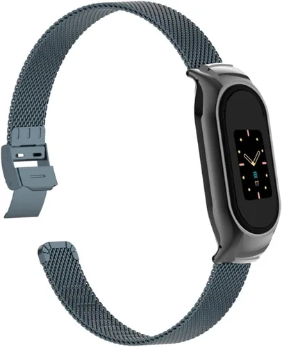 Vista 7 de Correa de reloj de metal compatible con Fitbit Luxe/Luxe SE de acero inoxidable con marco de bisel protector con diseño de malla de correa de muñeca
