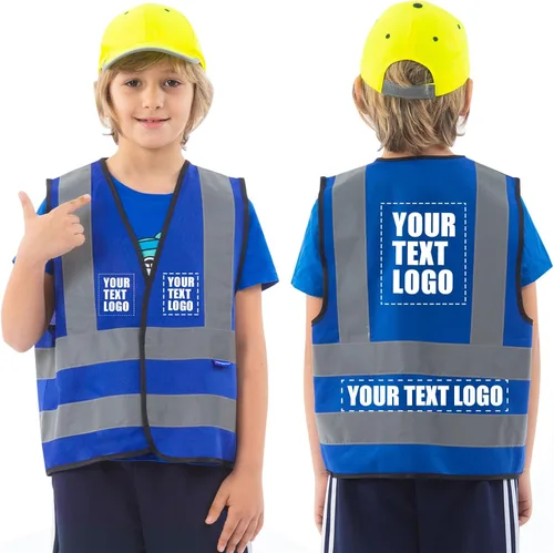 Vista 10 de AYKRM Chaleco de alta visibilidad para niños chaleco de seguridad reflectante de alta visibilidad