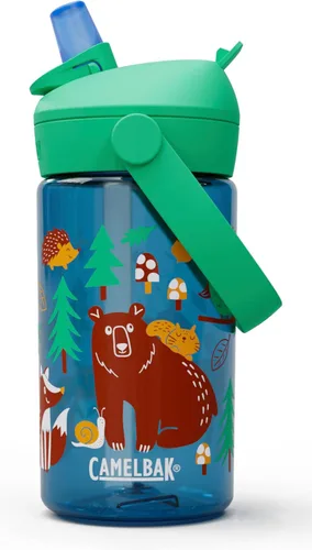 Vista 13 de CamelBak Thrive Kids - Válvula de mordida con popote para niños, botella de agua Tritan Renew Airplane Bandits, 14 onzas Easy Drinking Kids Can
