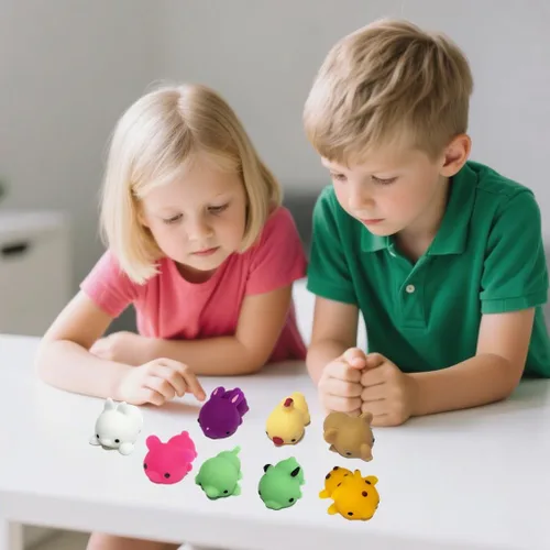 Vista 4 de Giant Mochi Squishy Paquete de 8 adorables animales suaves y esponjosos, juguete para aliviar el estrés, recuerdo de fiesta para niños