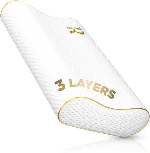 Vista 18 de Almohada de viaje de espuma viscoelástica Royal Therapy, almohada para el cuello de bambú ajustable para dormir de lado (viaje 18 x 12 x 5)