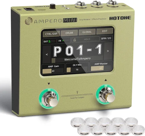 Vista 8 de HOTONE Procesador de múltiples efectos, pedal de guitarra, amplificador de bajo, modelado de gabinetes IR, simulación multiidioma estéreo, OTG