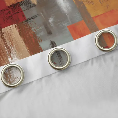 Vista 5 de Burnt Orange Blackout Curtains for Bedroom Abstract Brown Grey Modern Curtains Rust Aesthetics Grommet Light Blocking Window Drapes for Living Room