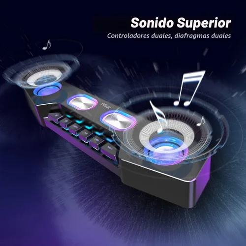 Vista 2 de Fifine - Altavoces de PC para computadora de escritorio, altavoces Bluetooth inalámbricos para juegos, transmisión, fiesta, deportes electrónicos