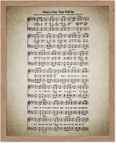 Vista 47 de Poster Master Póster de partitura de música vintage, impresión de himno retro, regalo para músico, amigo, "How Great Thou Art, himno, verso