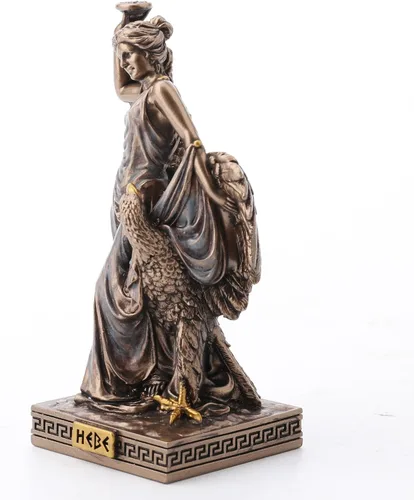 Vista 2 de Veronese Design Hebe - Figura de resina de la diosa griega de la juventud pintada a mano con acabado de bronce