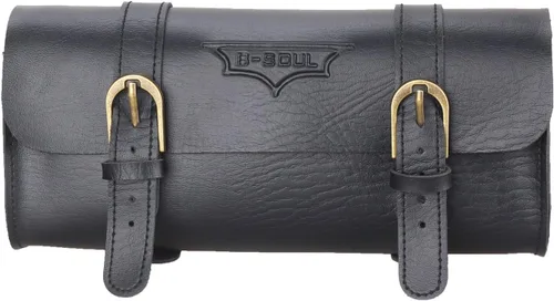 Vista 2 de Bolsa de Manillar de Bicicleta Retro de PU Cuero Impermeable Alforja de Bicicleta Cesta Frontal Vintage Bolsa de Asiento Trasero para Bicicletas