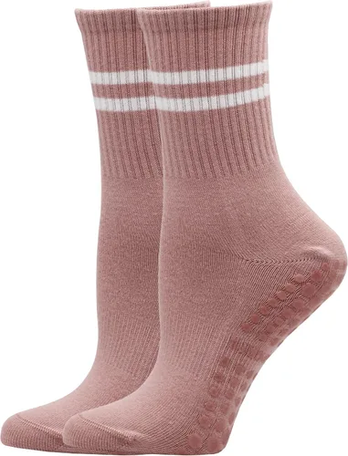 Vista 4 de Tanzueistu Pilates Barre Yoga Grip Calcetines antideslizantes para mujer, calcetines antideslizantes para yoga, pilates, ballet, baile