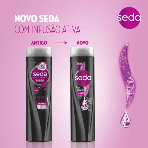 Vista 7 de Seda - Linha Pretos Luminosos - Champú 325 Ml - (Seda - Colección Black Shine - Champú 11 Fl Oz)