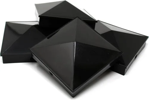 Vista 7 de Tapón para poste de valla de vinilo de plástico con agujero preperforado, color blanco o negro, múltiples cantidades para postes nominales de 6 x 6