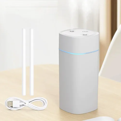 Vista 7 de Mini humidificadores portátiles JORMEY - Humidificador silencioso de niebla fría con anillo LED suave, humidificador de escritorio de 21.1 fl oz