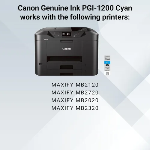 Vista 7 de Canon PGI-1200 Depósito de tinta cian original, compatible con impresoras MB2120, MB2720, MB2020 y MB2320