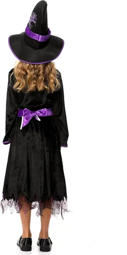 Vista 4 de Acekid Disfraz de bruja de Halloween para niñas