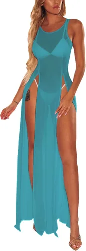 Vista 7 de Traje de baño para mujer, bikini de playa, cobertura de bikini, vestido de malla transparente, tops de malla transparente sexy, ropa de playa
