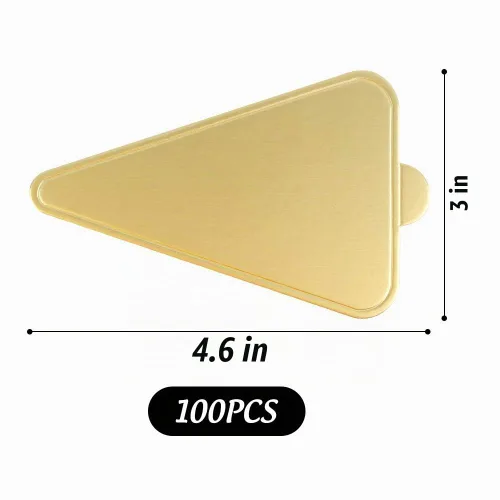 Vista 2 de HANSGO Bases triangulares para tartas, 100 piezas de mini tablero de pastel de mousse, cartones para postres, bandejas de exhibición de postres