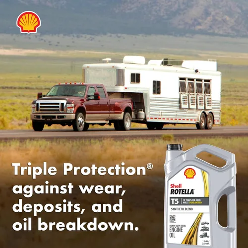 Vista 6 de Shell Rotella Aceite de motor diesel T5 Synthetic Blend 10W-30, 1 galón