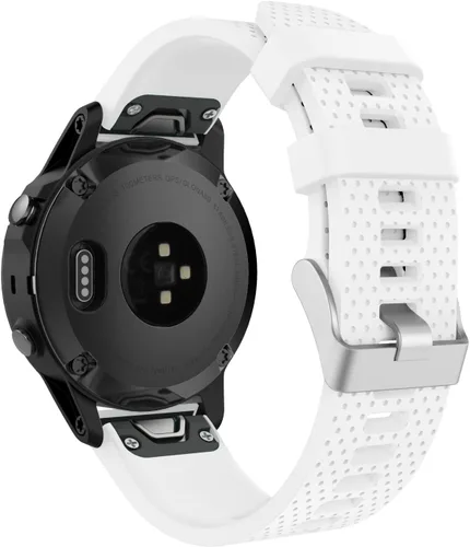Vista 10 de MoKo Band Compatible with Garmin Fenix 7S & 6S, Soft Silicone Replacement Watch Band Strap Negro