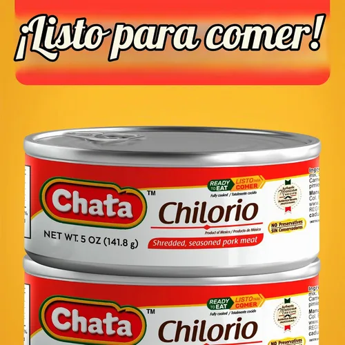 Vista 5 de Chata Chilorio de cerdo mexicano, cerdo rallado sazonado, 5 onzas (paquete de 6)