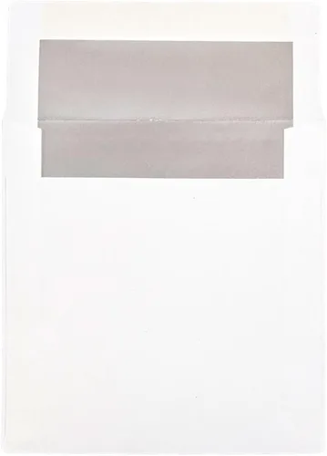 Vista 12 de JAM PAPER Sobres de invitación de papel aluminio A2 - 4 3/8 x 5 3/4 - Blanco con rojo - 50