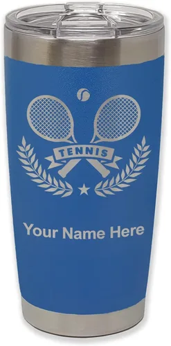 Vista 29 de LaserGram Personalized 20oz Tumbler, Tennis Rackets (Black) Engraved Gift for Tennis Players, Vacuum Insulated Stainless Steel, Laser Engraved