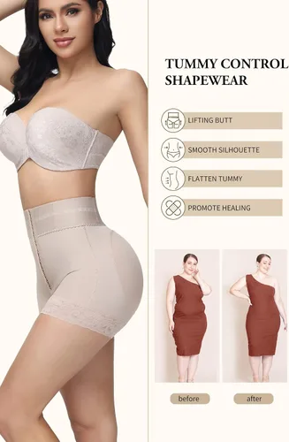 Vista 7 de SHAPSHE Faja moldeadora para mujer, pantalones cortos con control de abdomen, moldeadores de cuerpo, cintura alta, levantadores de glúteos, muslos