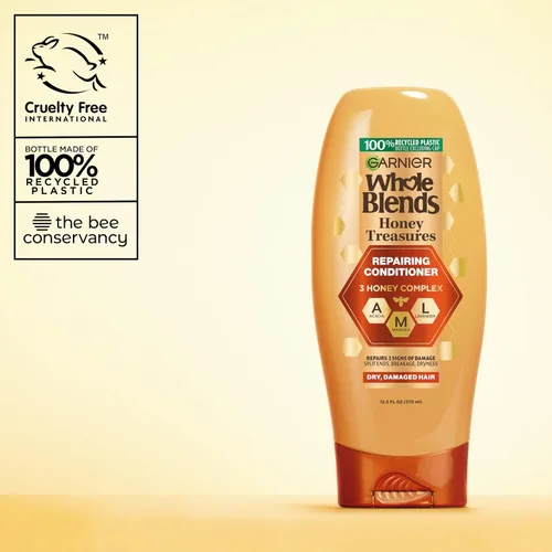 Vista 9 de Garnier Whole Blends Honey Treasures - Acondicionador reparador, para cabello seco y dañado, 3 onzas líquidas (tamaño de viaje), 1 unidad