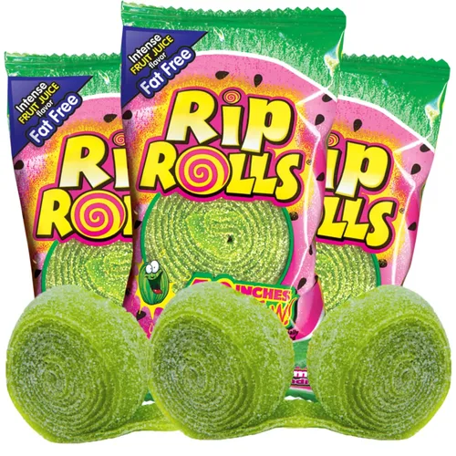 Vista 8 de Needzo Rip Rolls - Rollos de caramelo agrio, sabor a fruta de cereza, caramelos de cinturón de regaliz sin grasa, bocadillos para compartir
