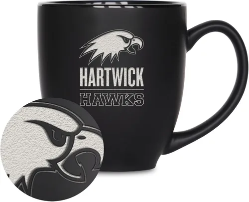 Vista 320 de Rico Industries - Taza de cerámica mate negra con grabado láser estándar de 15oz para NCAA (escuelas T & U) - Para bebidas calientes o frías