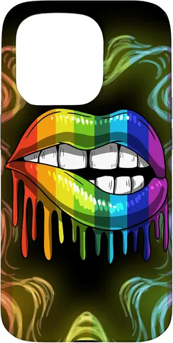 Vista 14 de Rainbow Lip Drip Lesbiana Gay Pride Bisexual Transgénero LGBT Funda para iPhone 17