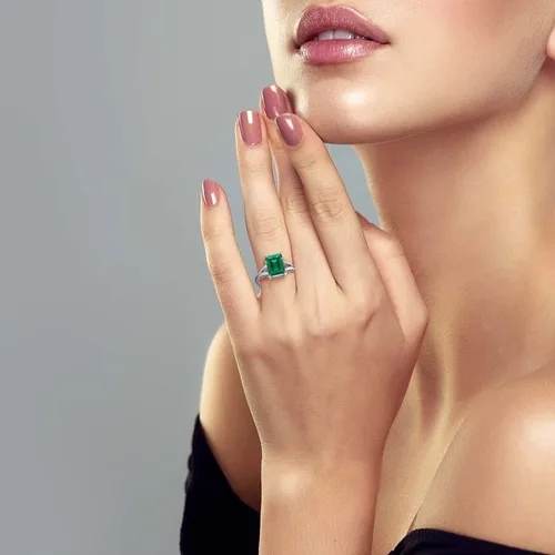 Vista 21 de Gem Stone King Anillo de compromiso solitario con diseño clásico de vástago dividido para mujer, plata de ley 925, piedra natal de piedra preciosa