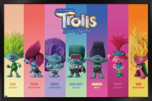 Vista 8 de Trends International Trolls: Band Together - Póster de pared Perfect Harmony, 22.4 pulgadas de largo x 14.7 pulgadas, versión enmarcada de madera