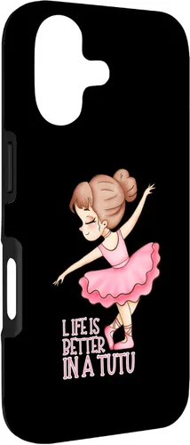 Vista 3 de Life is Better in a Tutu, funda de regalo de bailarina para iPhone 17