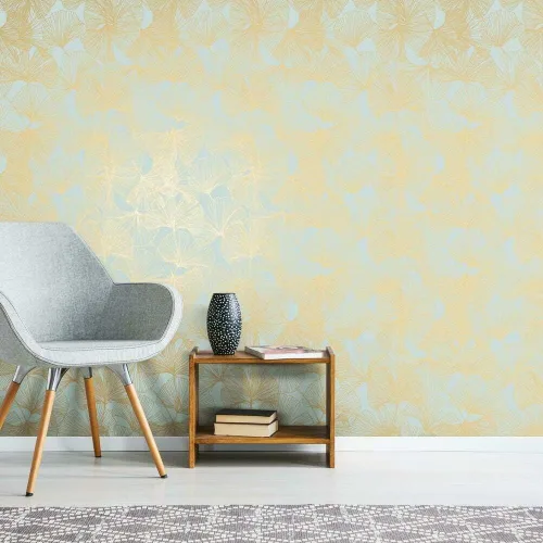 Vista 9 de RoomMates - Papel tapiz para despegar y pegar con hojas de gingko verdes