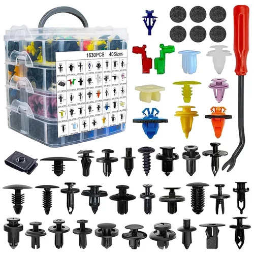 Vista 7 de 160 piezas de clips de retención de guardabarros estilo árbol de Navidad 6mm/7mm/8mm/9mm/10mm/11mm de nylon, surtido universal de cierres
