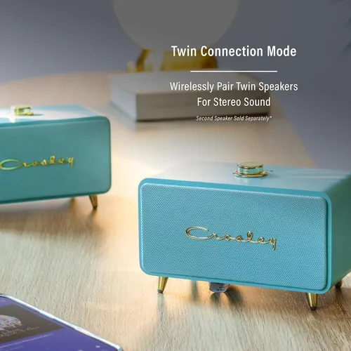 Vista 5 de Crosley CR3049A-AB Stanza - Altavoz Bluetooth portátil, color azul Azul aguamarina