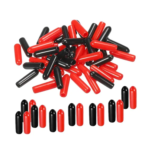 Vista 39 de MECCANIXITY 50 unids tapas de goma Surtido de 0.079 in PVC vinilo tornillo rosca protector para tornillo tornillo negro rojo