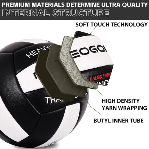 Vista 7 de 1.1LBS Weighted Heavy Volleyball For Setters Serve Trainer Setter Weighted Volleyball Training Equipment Size 5 Soft PU Leather, Durable for