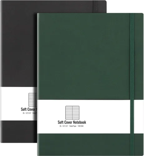 Vista 8 de AHGXG B5 College cuaderno con renglones, con tapa blanda, 2 unidades, tamaño grande, 7.6 x 10 pulgadas, con papel grueso rayado de 2.94 oz/yd², 408